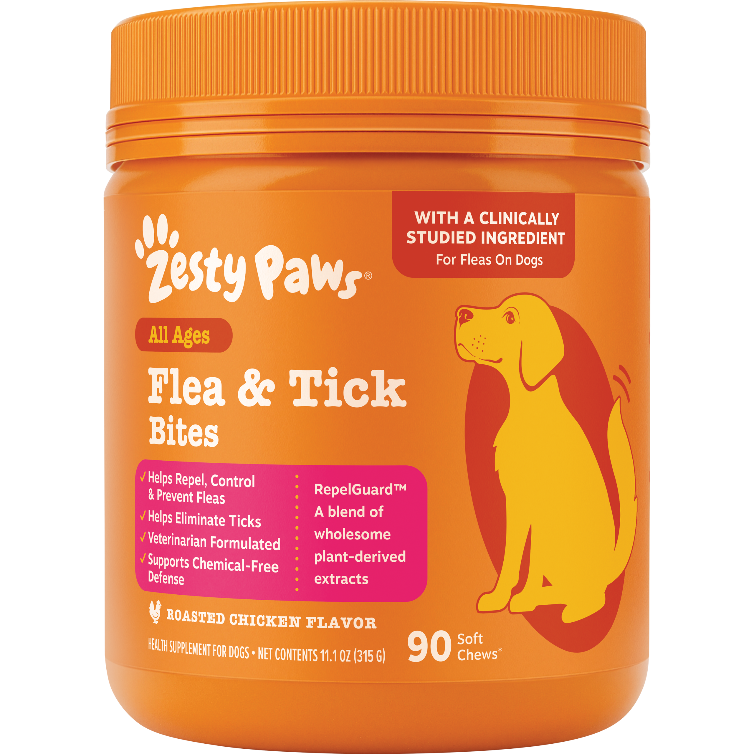 810030596240_ZP_Dog_AllAges_FleaandTick_RoastedChicken_90ct_02-P40-31465_V1_Front.png