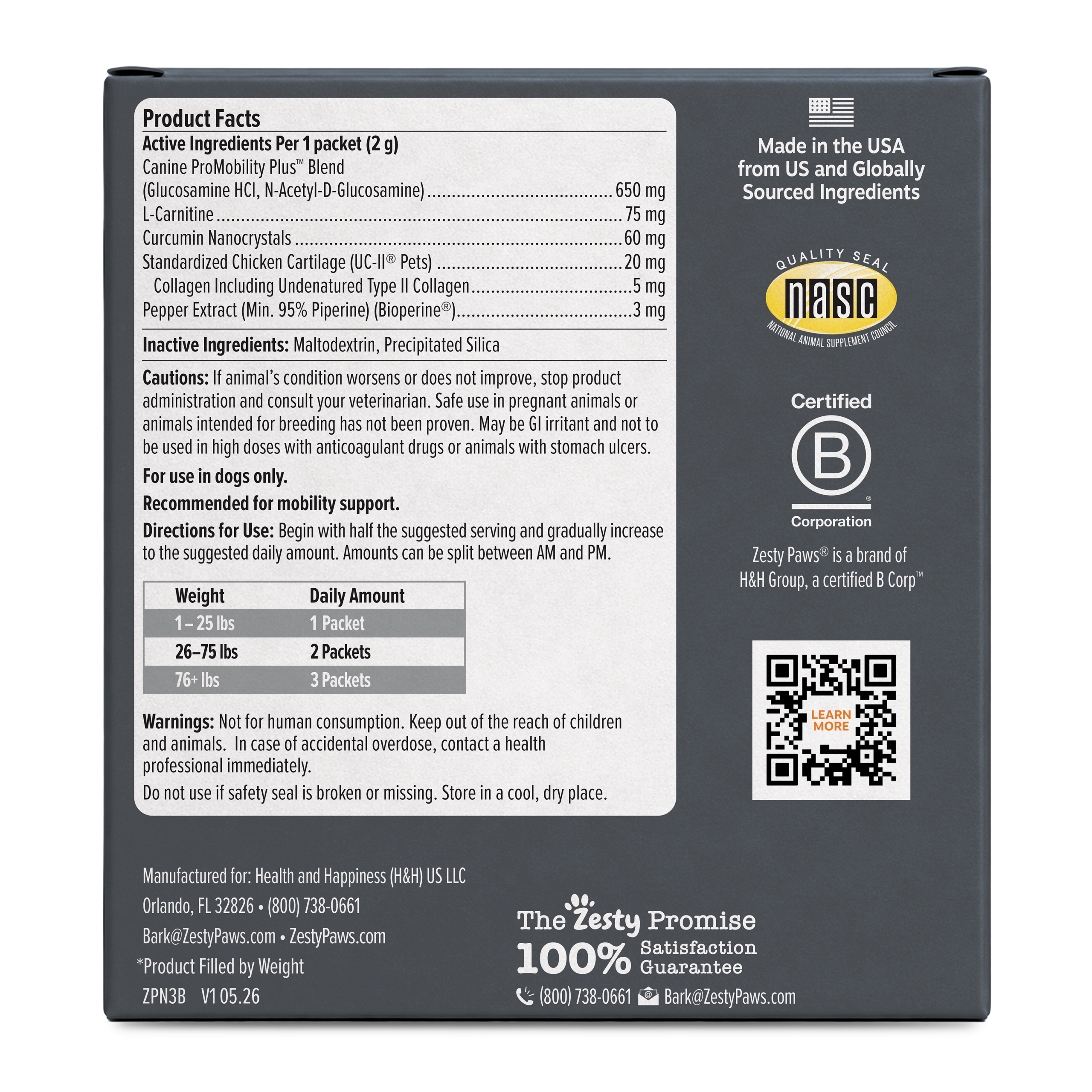 810030596998_ZP_Dog_VetStrength_MobilityMusclePowder_30ct_v1_Back.png