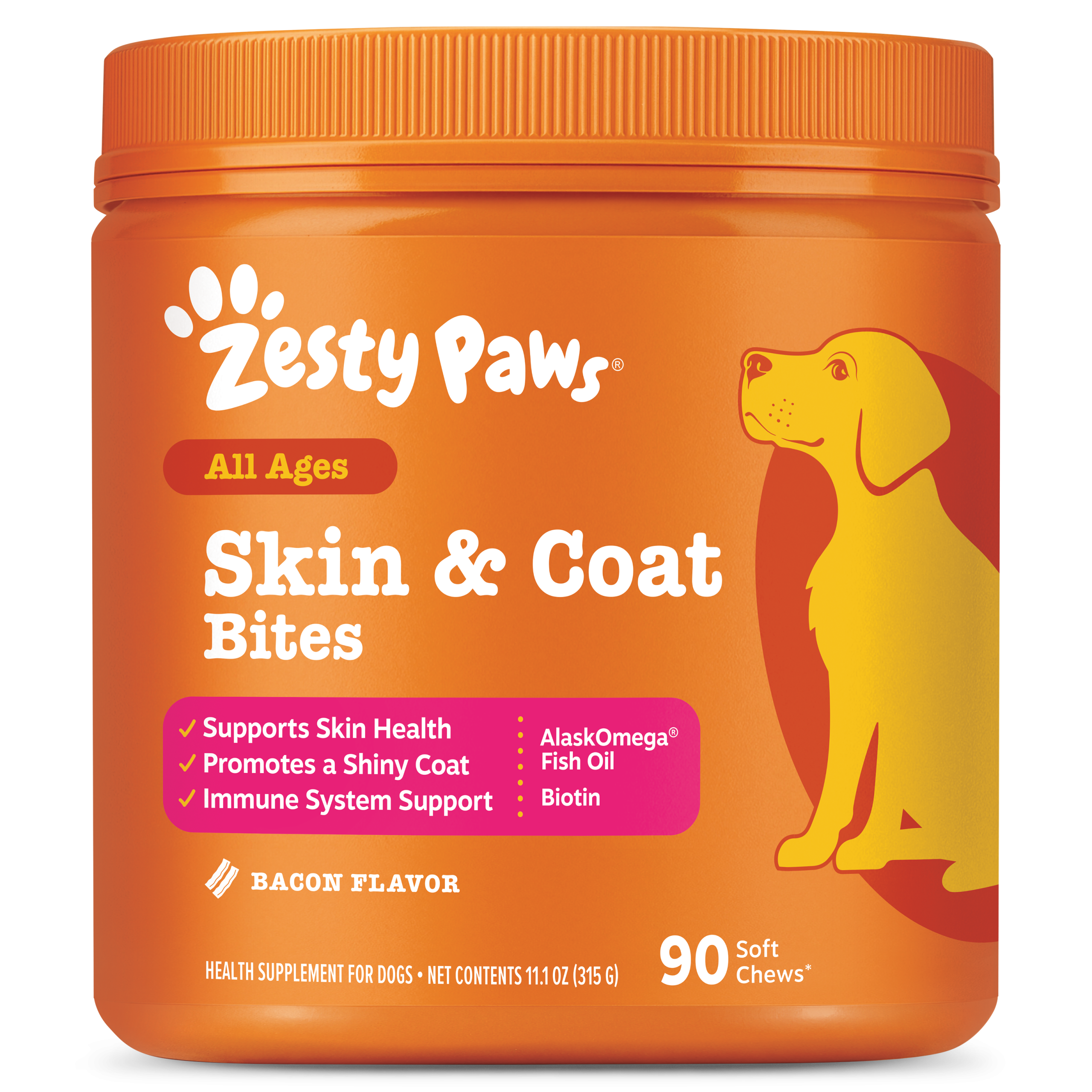 854880008300_ZP_Dog_SkinCoatBites_Bacon_90ct_02-PR1-50290_v1_Front.png