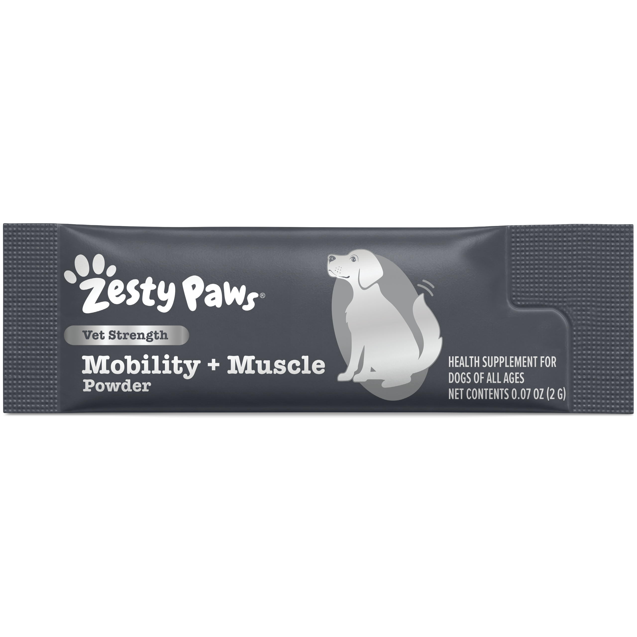 NoUPC_ZP_Dog_VetStrength_MobilityMusclePowder_30ct_Packet_v1_Front.png